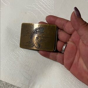 Ras Gold and Silver Fish Design Belt Buckle